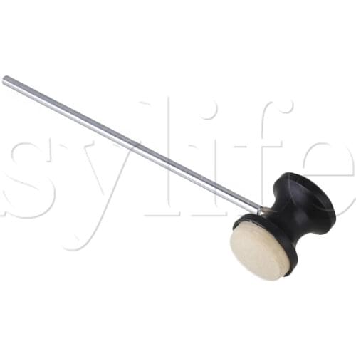 Round Shape Stainless Steel Shaft 225x6mm Black Felt Bass Drum Beater