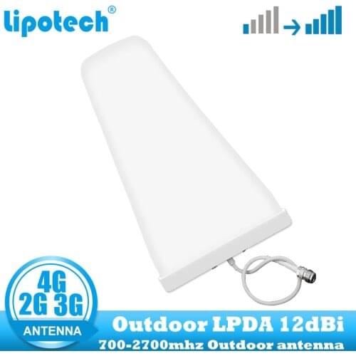 Lintratek 12dbi 2G 3G 4G Outdoor cell phone signal booster Antenna LPDA 700-2700 mhz cellular repeater For GSM LTE DCS amplifier