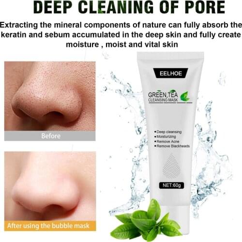 Eelhoe 40g/60g Green Tea Peel Off Face Mask Moisturizing Remove Blackhead And Fine Pores Mud Mask Oil Control Face Care TSLM2