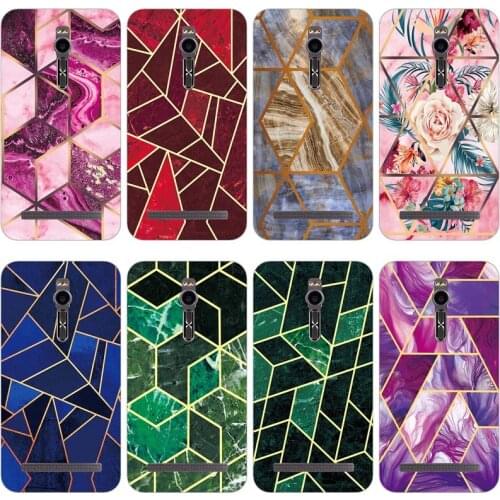Geometric Marble Soft Phone Case for Asus Zenfone 2 ZE551ML ZE550ML Z008D Z00AD Funda Glossy Silicone Phone Back Cover Shell