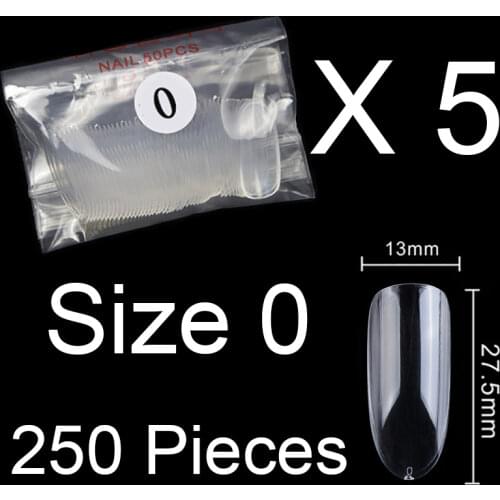250 Pieces Same Size Of Oval Shape False Nail Tips Purchase Specific Sizes Fake Nails For Paintting Prastic Size 0 1 2 3 4 5 6