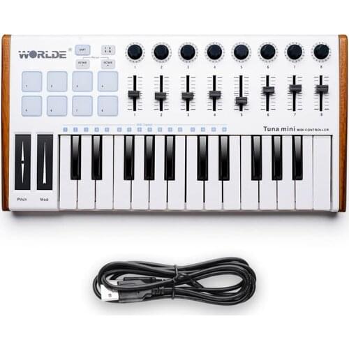 Worlde 25-Key Panda Tuna MIDI Controller Portable USB Keyboard & Drum Pad music arranger keyboard electronic sound controller