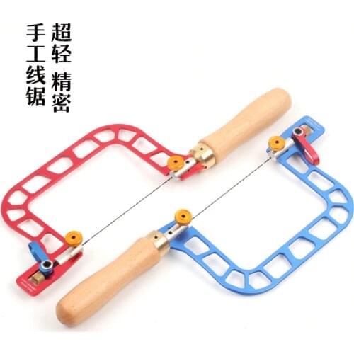 3" U-shape Hand Saw with Lever Tension Fret Saw Hand Tools with 12pcs Spiral Sawblades For Jewelry Tools Woodworking Tools