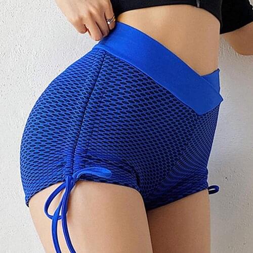 Woman shorts Women High Waist Print Drawstring Quick Dry Elastic Sports Shorts Womens Clothing Butt Lifting Shorts Mesh Side