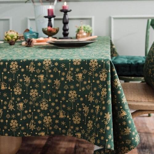 Christmas Style Tablecloth Linen Cotton Table Cloth Rectangle Table Cover For New Year Christmas Party Decor Dining Tablecloth