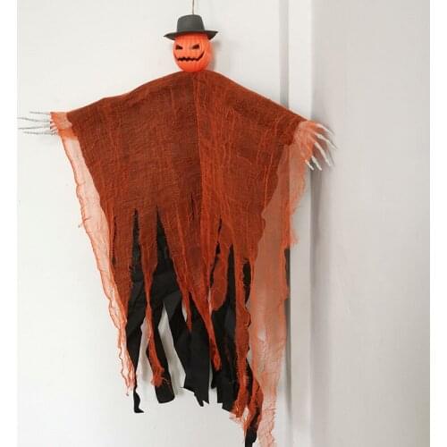 Halloween Hanging Pumpkin Ghost Props Haunted House Scare Ornament Halloween Party Decor Childrens Gift Toy