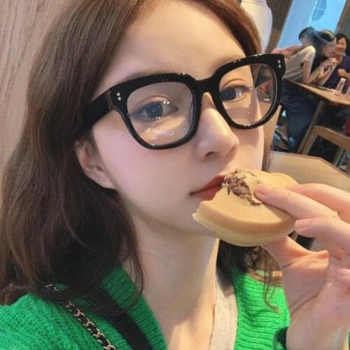 VWKTUUN Square Eyeglasses Frame Women Men Vintage Optical Glasses Prescription Wide Rivet Glasses Frame Anti Blue Light Galsses