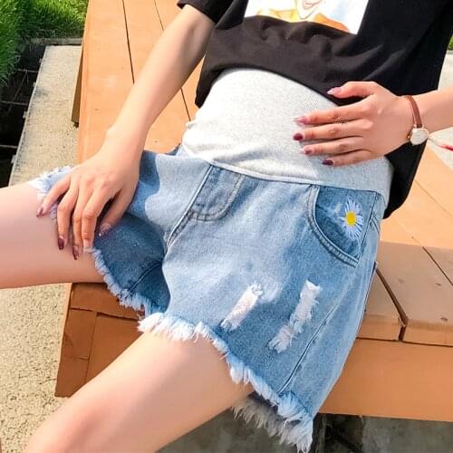 Yuanjiaxin Denim Maternity Shorts