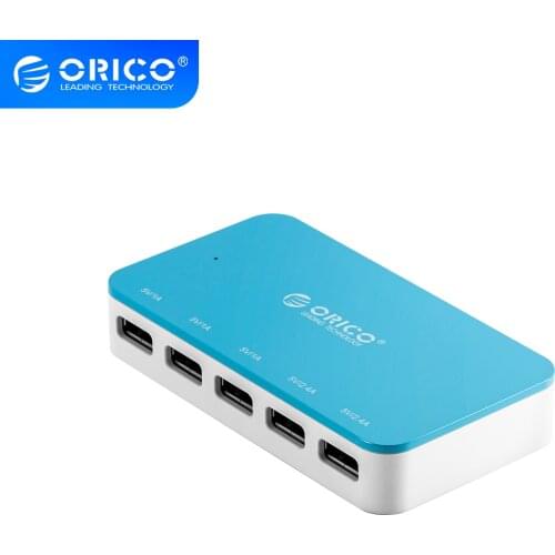 ORICO 5 Ports USB Desktop Charger Mobile Phone Adapter Colorfull Universal Smart Charging for Xiaomiwei Huawei Samsung iPhone 11