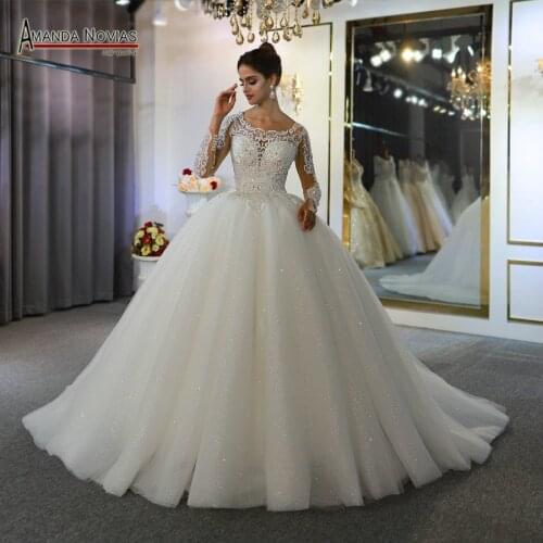 Vestidos de novias lace dress elegant new wedding dress beautiful real work same as on photo