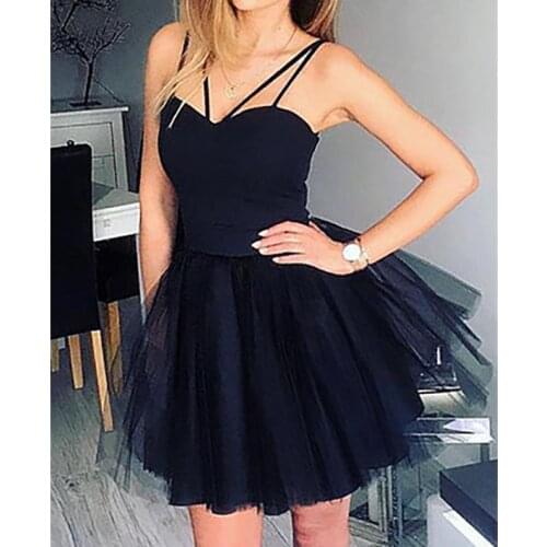 Women Lace Chiffon Dress Mesh Lace Formal Ball Gown Short Tutu Dresses Female Summer Sleeveless Suspenders Pink Black Dresses