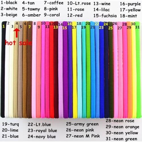 100 pcs/lot, Wholesale Nylon Elastic Headbands, You Pick Colors