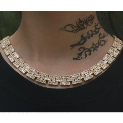 14MMpopular personalised fashion jewelry necklace iced out chain