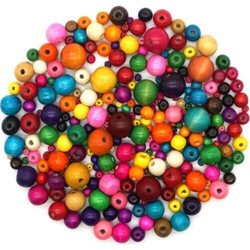 20pcs 50pcs 100pcs 3x4mm 5x6mm 18x20mm Mix Beads Natural Round Loose Wood Beads for Jewelry Making DIY Accessories