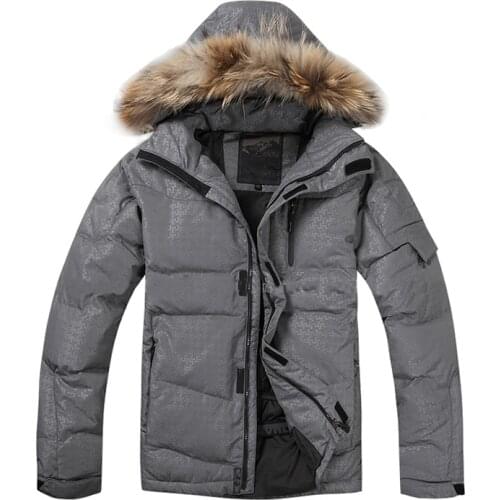 2021 High Quality Men Down Jacket Winter Down Coats 80% White Duck Down Real Raccoon Fur Men Warm Winter Jacket Free Shipping