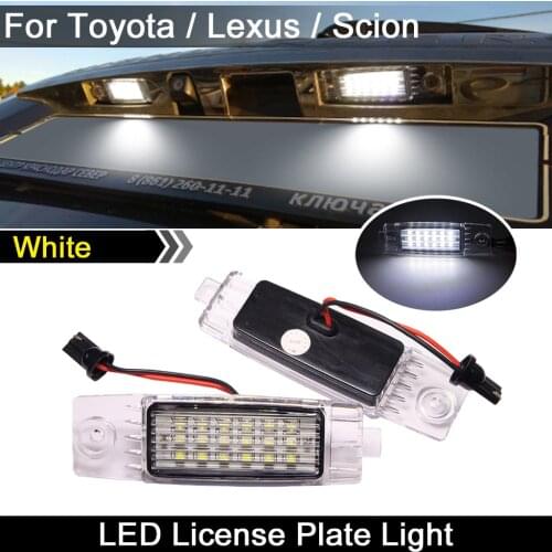 2x For Toyota Harrier Hiace Highlander Kluger RAV4 For Lexus RX300 For Scion XB White LED License Plate Light Number Plate Lamp