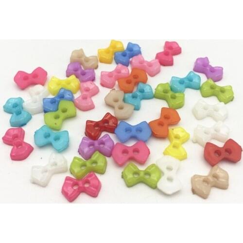 400pcs Mixed 6x10mm Mini Tiny Plastic Bows Buttons Sewing Doll Clothes Embellishments Scrapbook Cardmaking