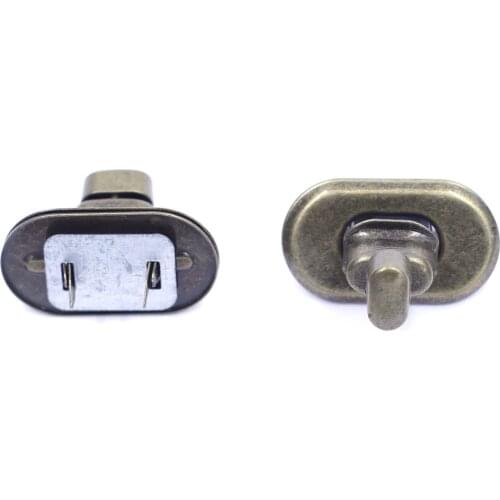 5 Sets Bronze Tone Oval Metal Turn Locks Twist Switch Clasps Buckles DIY Womens Handbag Changement Crafts Hardware 37x30x21mm