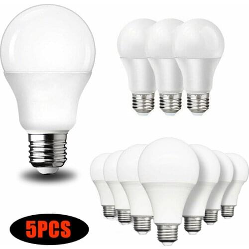 5pcs 3W 5W 7W 9W 12W 15W 18W 20W LED Globe Light Bulbs E27 Screw Base Cool Warm White 220V Ultra Bright Lamp for Home Bedroom