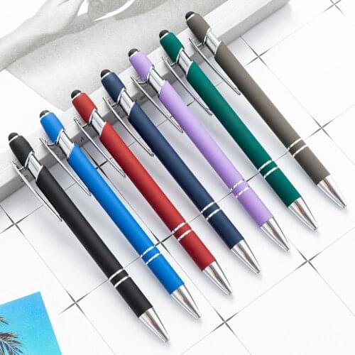 500pcs/lot 19 Colors 2 in 1 Universal Drawing Touch Screen Stylus Pen Ballpoint Pens for iPad iPhone Tablet Smartphone