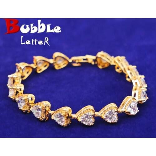 6mm Heart Bracelet Hip Hop Jewelry