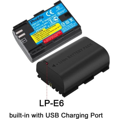 2650mAh USB Output LP-E6 LP E6 LPE6 LP E6N Battery for Canon 5D Mark II III 7D 60D EOS 6D 70D 80D EOS 5DS R Cameras