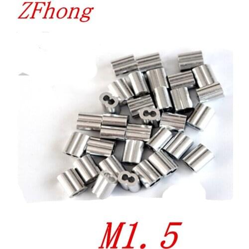500PCS M1.5 1.5mm 8 shape Aluminum Ferrules Wire Rope Aluminum Ferrules Crimping Sleeves clamps Clip Swage Trap Barrel Fitting