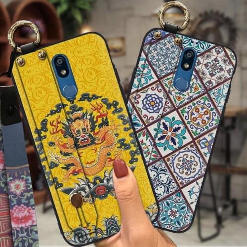 Phone Holder Cute Phone Case For LG K40 Soft Case Wrist Strap Durable Soft For Man Shockproof