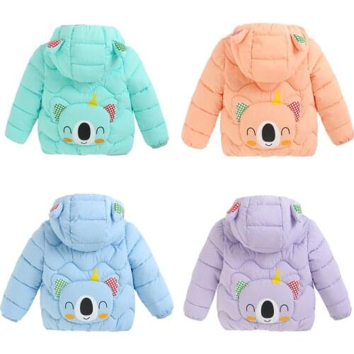 2021 New Autumn Child Down Jackets For Baby Girls Boys Cartoon Coat Hooded Outerwear Children Warm Coats Kids Jacket 1-5 Years