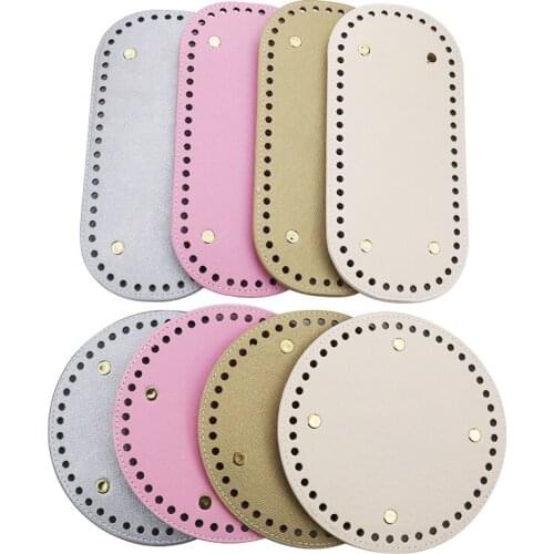 DIY Leather Sewing Patterns For Handbag Bottoms, Weaving Bags Template Material, Crochet Pad, Leather Board with Holes