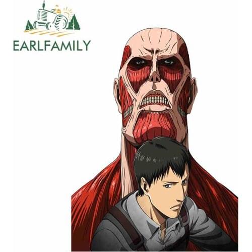 EARLFAMILY 13cm x 9.7cm for Attack on Titan Zerochan Camper Car Stickers Vinyl Material Waterproof Sunscreen Car Styling Decal