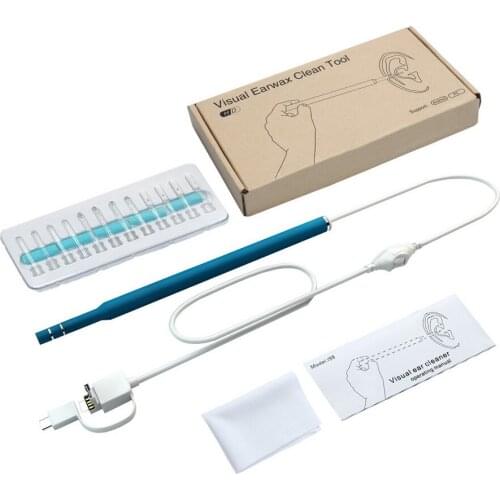 50pcs Ear Cleaning Endoscope 2 in1 USB HD Visual Ear Spoon 5.5mm Mini Camera Android PC Ear pick Otoscope Borescope