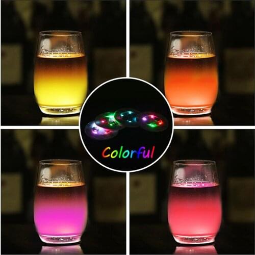 Customized creative bar KTV coaster led colorful luminous creative coaster beer beverage coaster stickers can be customized