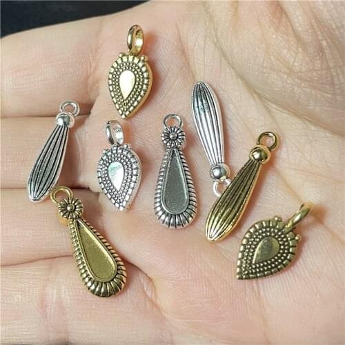 20pcs charm drop shape small pendant for jewelry making DIY handmade bracelet necklace prayer beads accessory material