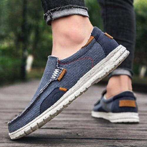 Shoes for Men High Quality Vogue Canvas Shoes Male Footwear Summer Casual Shoes Light Slip-On Walking Sneakers Size 39-47