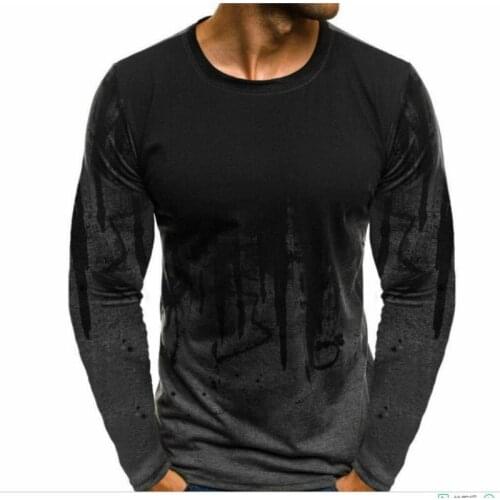 Men Camouflage Printed Male T Shirt Top Tee Male Hiphop Streetwear Long Sleeve Fitness Tshirts