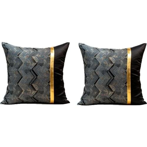 Set of 2 Cushion Cover,Stitching Wavy Stripes Square Pillowcase,Modern Sofa Pillow Covers for Bedroom/Home Decor