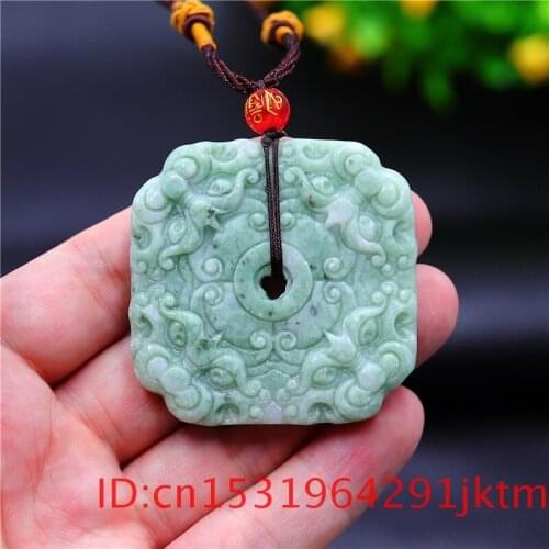Jade Tiger Pendant Necklace Natural Jewelry Women Charm Carved Chinese Amulet Green Fashion for Double-sided Men Gifts