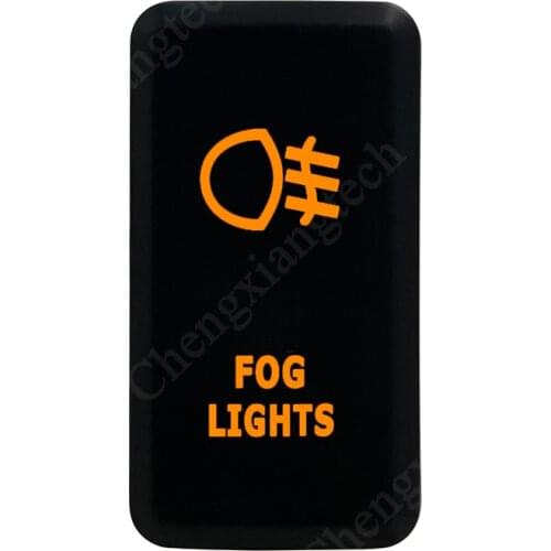 FOG LIGHTS Push Button Switch Orange LED For Toyota Landcruiser Hilux FJ Cruiser ON OFF Switch With Wire 12 Volt 3Amp