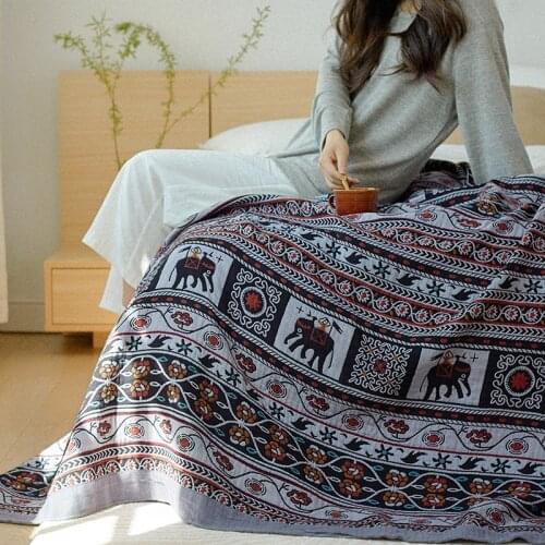Throw Blanket For Beds Bohemian Muslin Towel Quilt Decoration Bedspreads Double Cover Blankets Bedding Linen 200*230cm