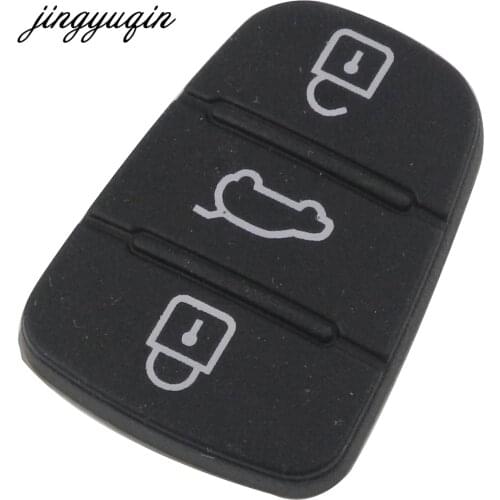 Jingyuqin 100pcs Rubber Key Button Pad For Hyundai Solaris Accent Tucson l10 l20 l30 Kia Rio Ceed Flip Remote Car Key Shell