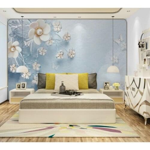 Retro Luxury Blue Texture Photo Wallpaper Large 3D Mural Living Room Bedroom Sofa TV Wall Decoration Wall Paper Mural YC003