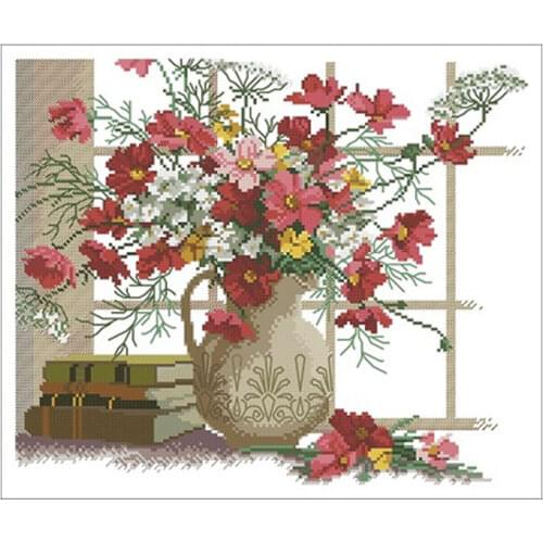 Vase and book patterns Counted Cross Stitch 11CT 14CT 18CT DIY Chinese Cross Stitch Kits Embroidery Needlework Sets