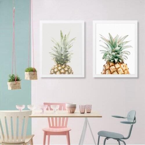 Pineapple Nordic Posters and Prints Kitchen Decor Pastel Tropical Fruit Watercolor Art Canvas Painting Nursery Botanical Picture