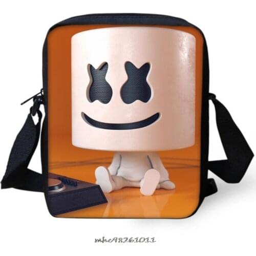 Cute Marshmello Prints Mini Messenger Bags Women Casual Shoulder Bag For Traveling Toddler Daily Flaps Schoolbag