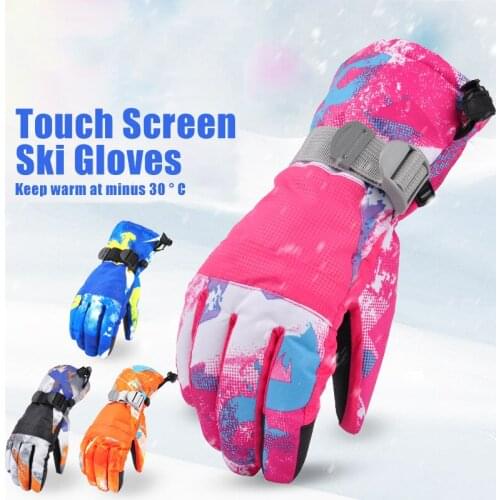Outdoor Couples Touch Screen Skiing Gloves with velvet Wndproof Warm Thick Ski-proof Waterproof Ski Snowboard Gloves Snow Mitten