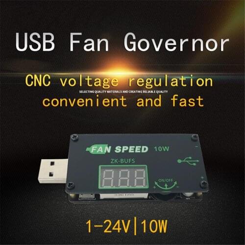 5V 10W USB Fan Governor Speed Controller Adjuster Timer LED Dimming Module Voltage Adjustable Cooling With Shell Office Car
