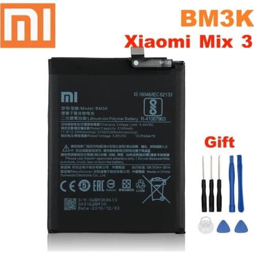 Xiao mi 100% Original BM3K 3200mAh battery For Xiaomi Mi Mix 3 Mix3 BM3K High Quality Phone Replacement Batteries +Tools