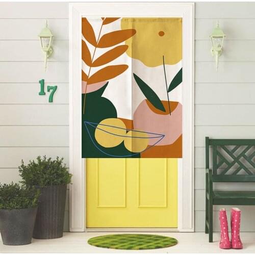 Japanese Hanging Door Curtain Art Geometry Decorative Kitchen Bedroom Restaurant Dust-proof Wardrobe Partition Curtains
