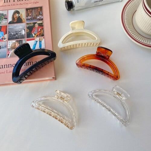 Simple Large Hair Claw Clip Geometric Hair Clip for Women Girls Simple Style Hair Claw Acrylic Barrettes Clamps Hair Accessories